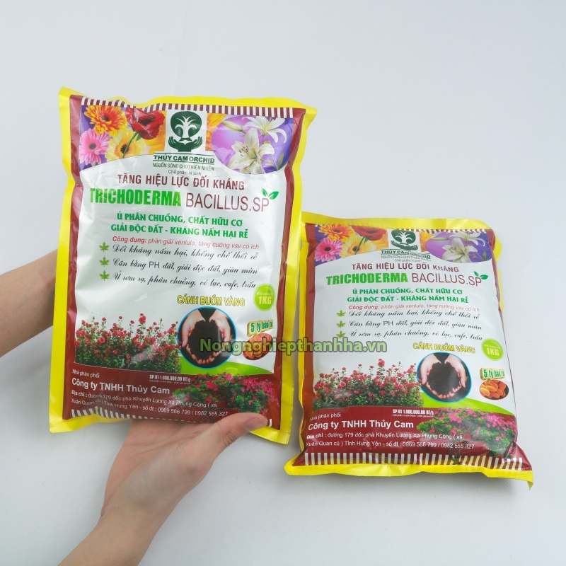 Chất ủ phân, giải độc đất, kháng nấm hại rễ Trichodema Bacillus.sp